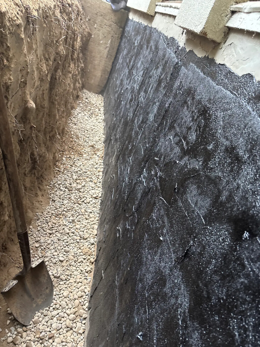 Exterior membrane waterproofing